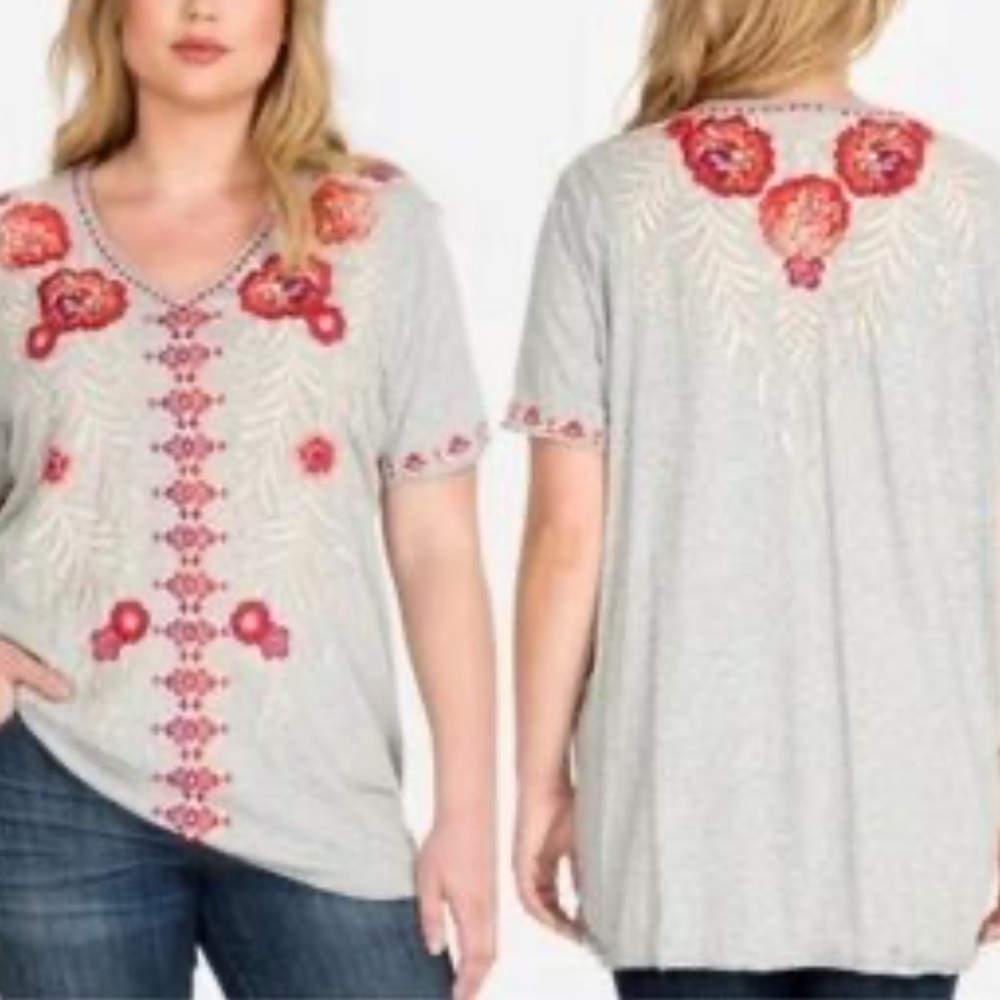 Johnny Was Maya Everyday Embroidered Floral T-shirt